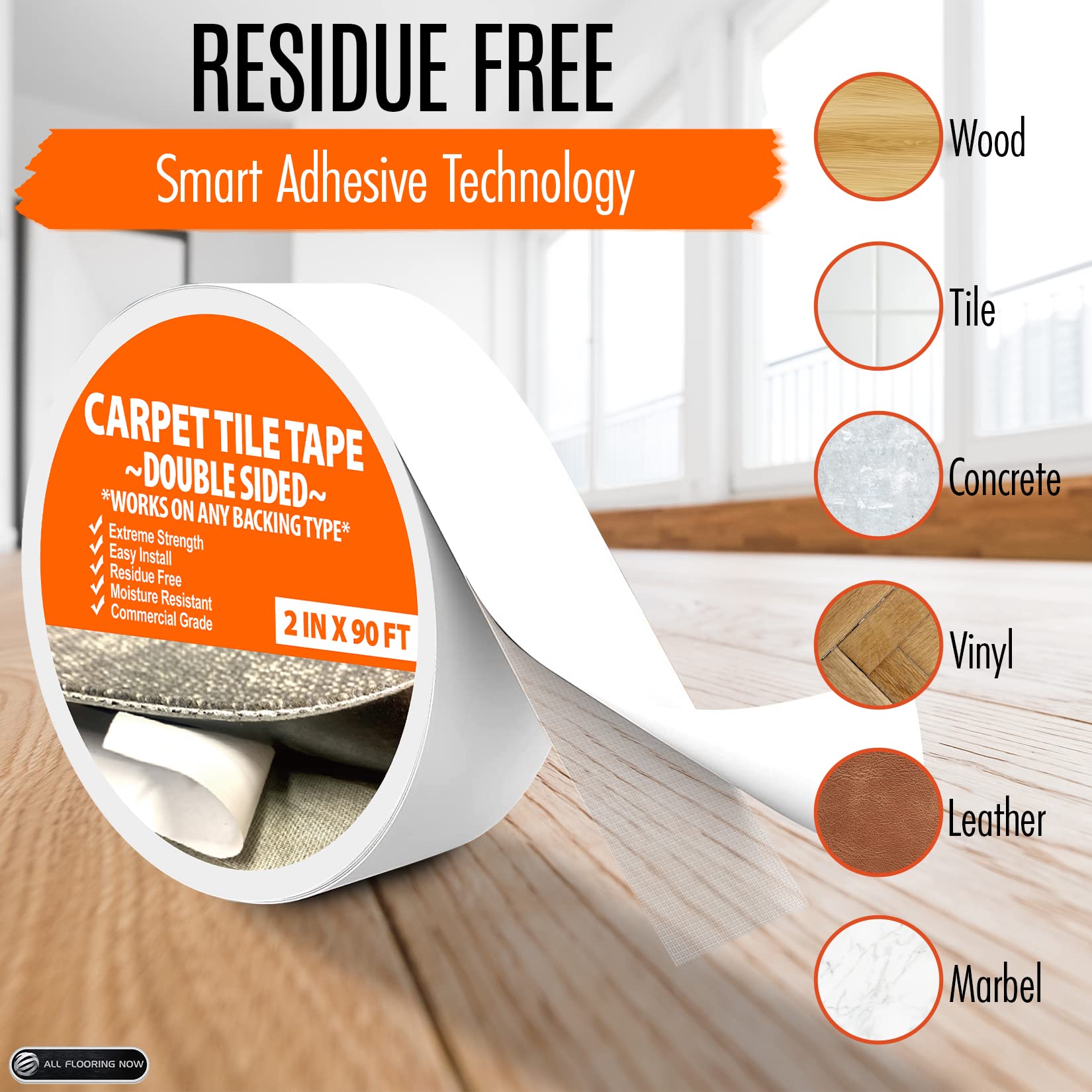 Carpet Tile Tape 2in x 90ft - All Flooring Now