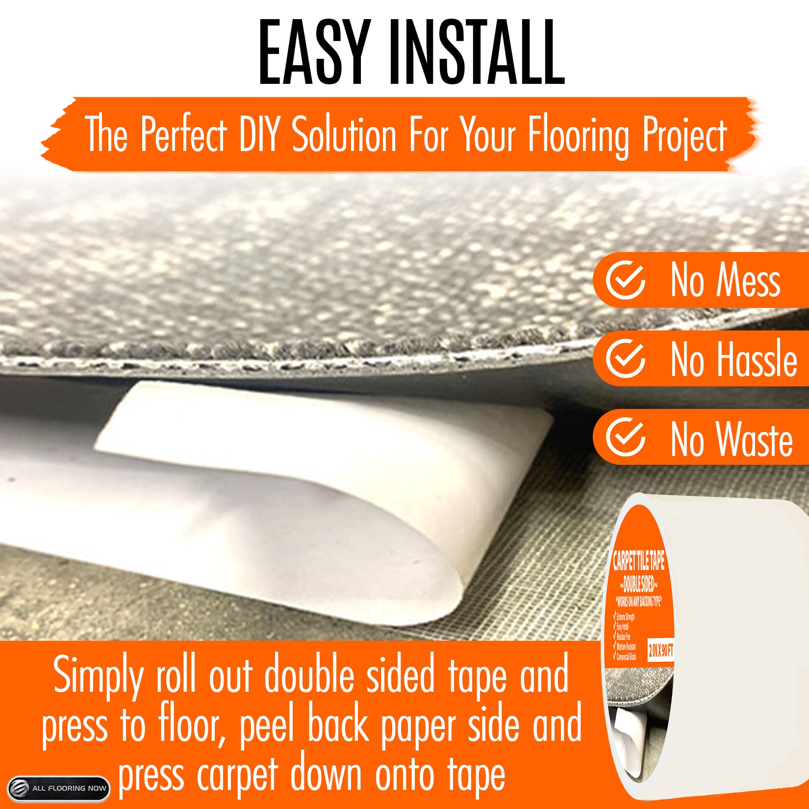 Wide Carpet Tile Tape 4in x 90ft - All Flooring Now