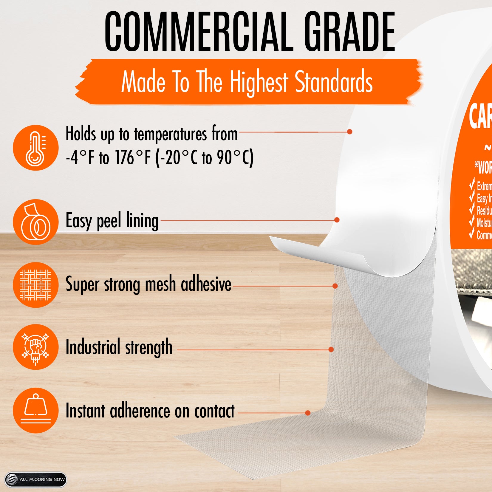 Wide Carpet Tile Tape 4in x 90ft - All Flooring Now