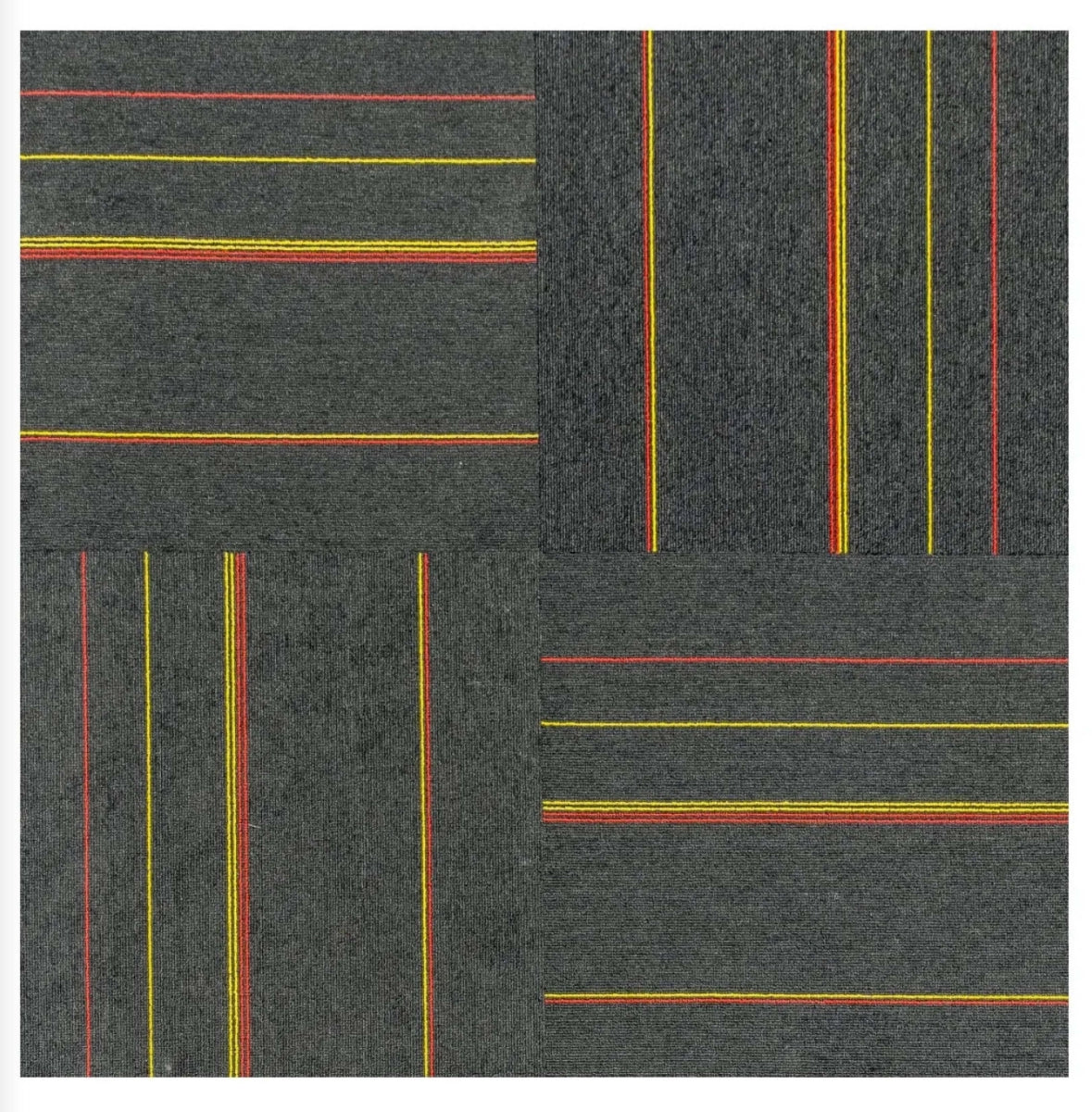 Phenix Carpet Tile Black / Red/ Yellow 19.69x19.69 (#17) - All Flooring Now