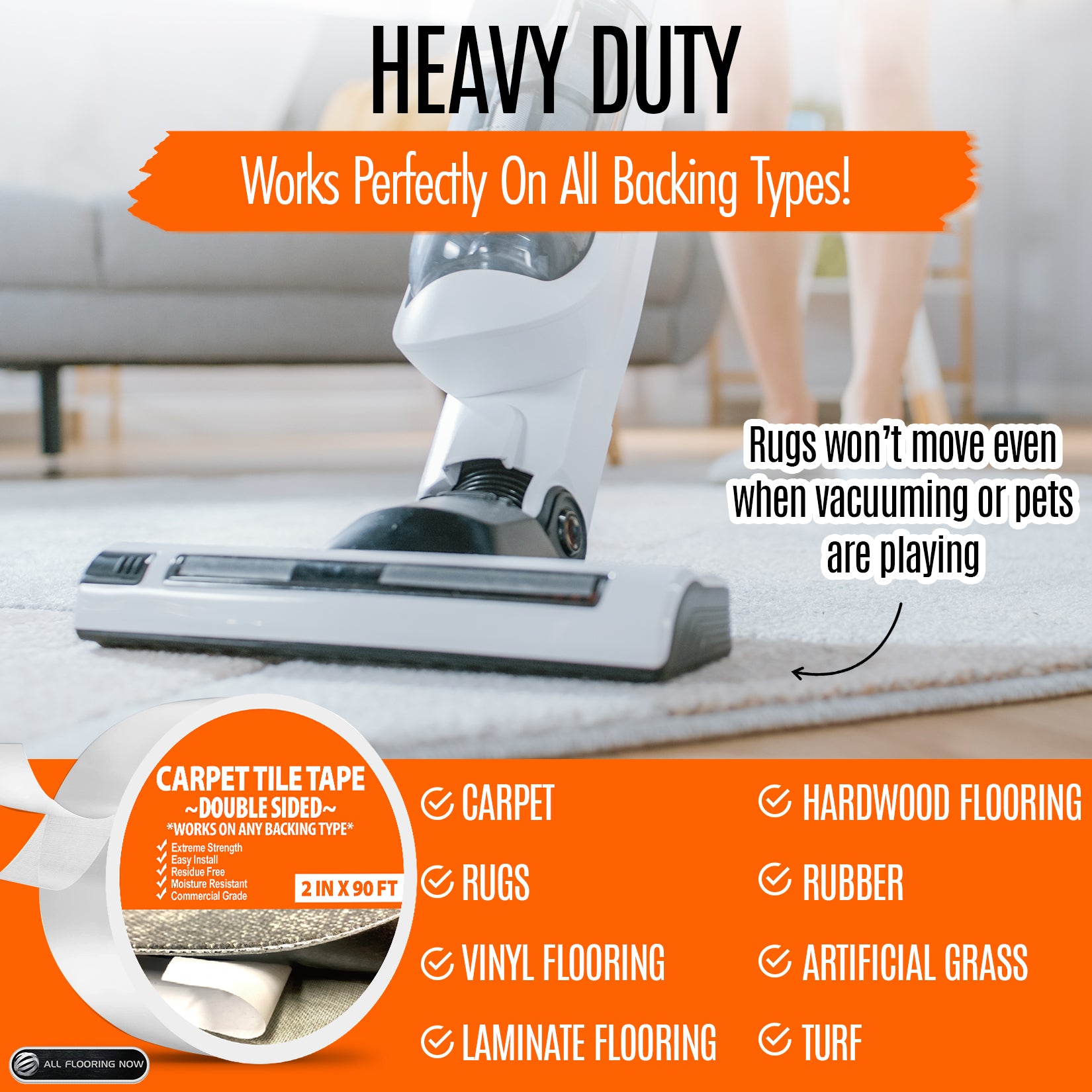 Carpet Tile Tape 2in x 90ft - All Flooring Now