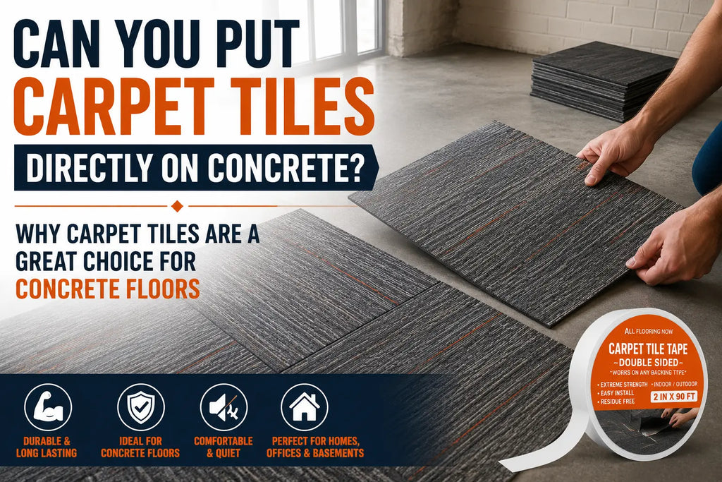 clean concrete subfloor for carpet tiles before installation