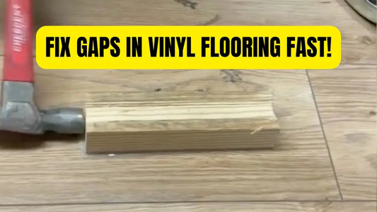 How to Fix Gaps in Click-Lock Floating Floor Planks FAST! (Using Carpet Tile Tape and a Wood Block) - All Flooring Now