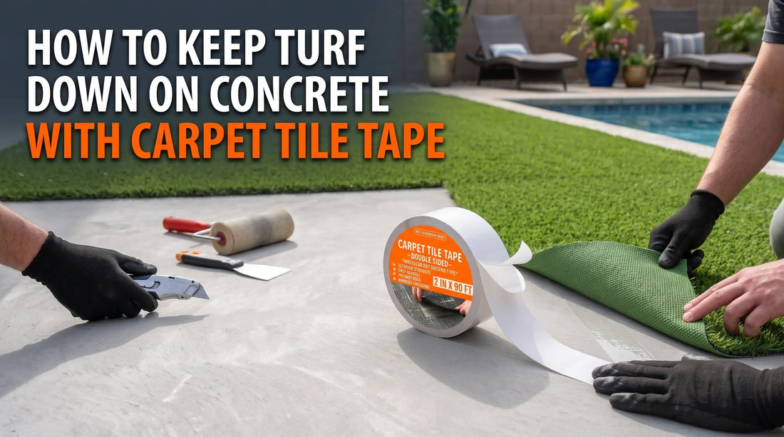 How to Keep Turf Down on Concrete With Carpet Tile Tape All Flooring Now