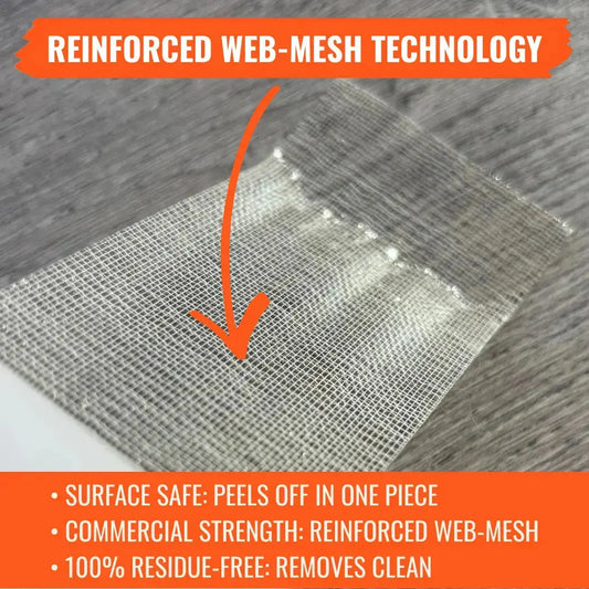 Difference between web mesh reinforced carpet tape and standard double sided tape
