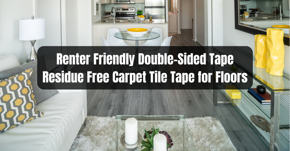 Renter Friendly Double-Sided Tape Residue Free Carpet Tile Tape for Floors