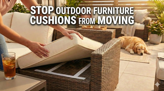 How to Stop Outdoor Furniture Cushions from Sliding or Blowing Off with Double Sided Carpet Tile Tape All Flooring Now