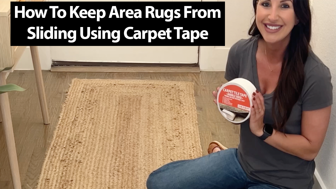 Load video: how to keep area rugs from sliding using carpet tape double sided