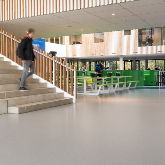 Nora Rubber Flooring Ocean Mist Gray 24x24. 104 SF