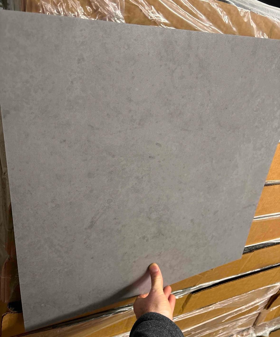 Cement look vinyl squares commercial grade grey color thick