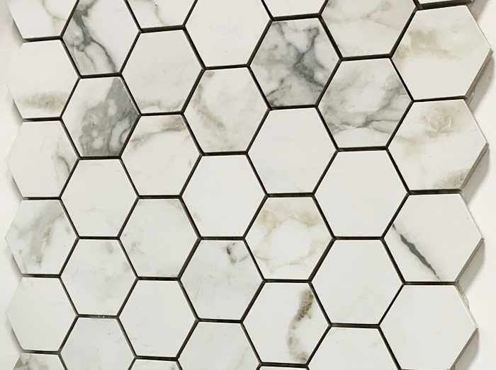 hexagon shower tiles tile calacutta carrera White Gold Gray